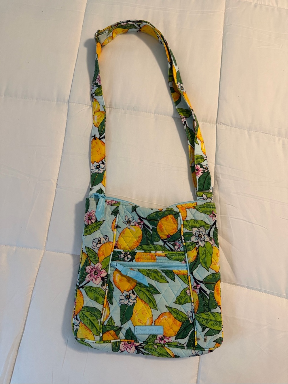 Vera Bradley Retired Quilted Lemon Print Crossbody Bag - Yellow & Green